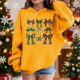 thumbnail image 2 of Lorytime Christmas Girls Hoodies with Bows Boys Sweatshirt Long Sleeve Pullover Drop Shoulder Soft Tops Yellow 13 Years, 2 of 4