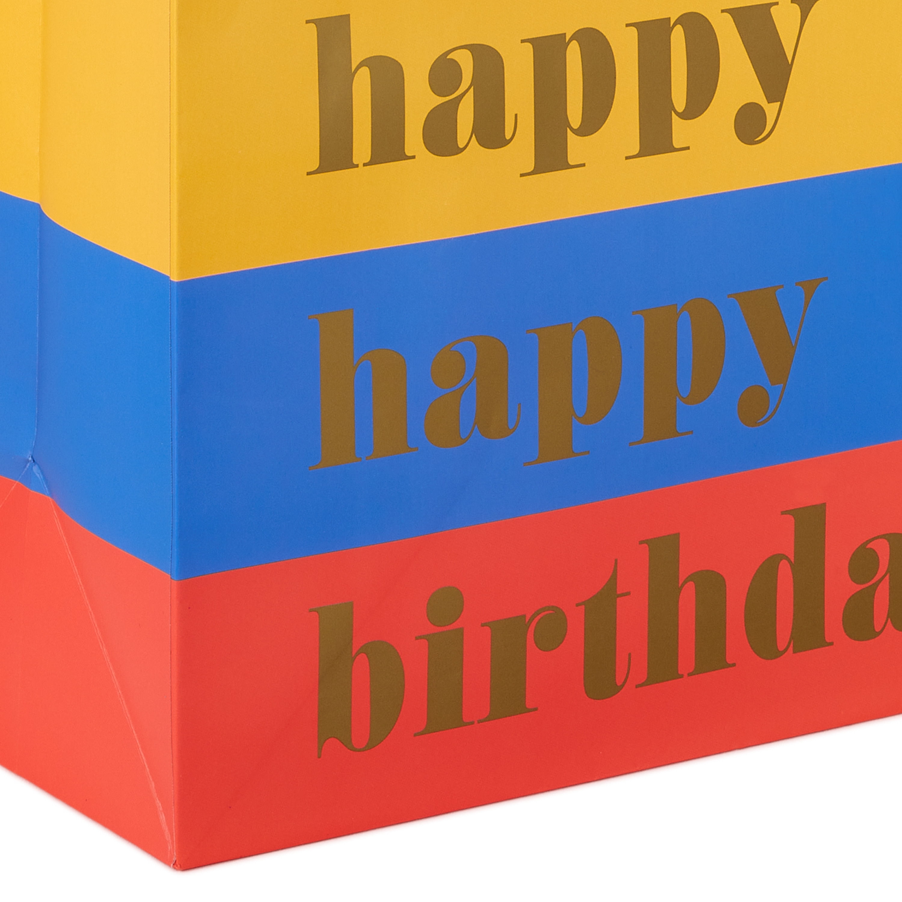 Hallmark Large Gift Bag (Multicolor Stripes Happy Happy Birthday)