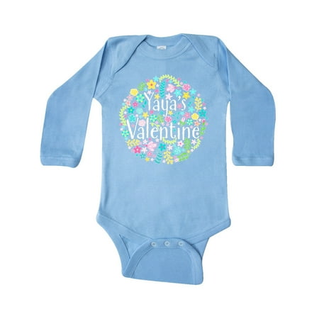 

Inktastic Yaya s Valentine Flower Circle Gift Baby Boy or Baby Girl Long Sleeve Bodysuit