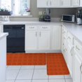 thumbnail image 4 of Kitchen Rug Mat Halloween Geometric, Set of 2, Anti-Fatigue Non-Skid Washable Kitchen Runner Rugs, Orange Check Plain Soft Comfort Rug for Kitchen, Floor Home, Front of Sink, Laundry, 4 of 6