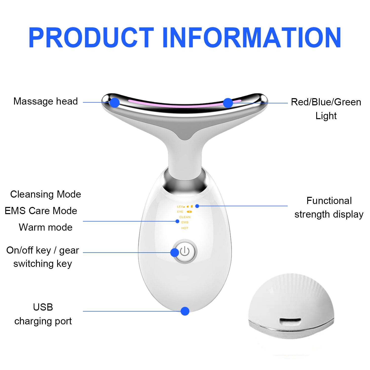Luniquz 3-in-1 Facial Massager, LED Light Therapy, Anti