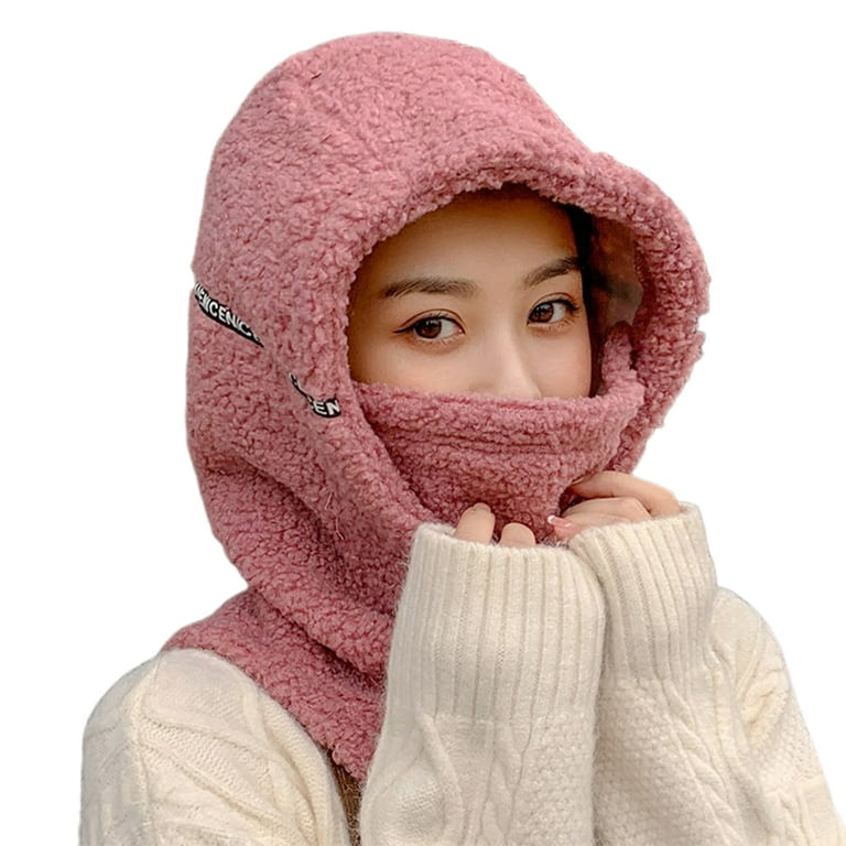Hesroicy Letter Stitch Print Solid Color Thickened Ear Scarf Hesroicy Letter Stitch Print Solid Color Thickened Ear Scarf