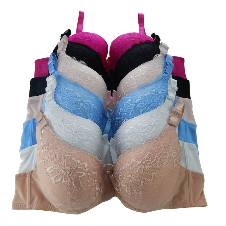 Women Bras 6 Pack of Bra B cup C cup D cup DD cup DDD cup Size 38D (8205) 