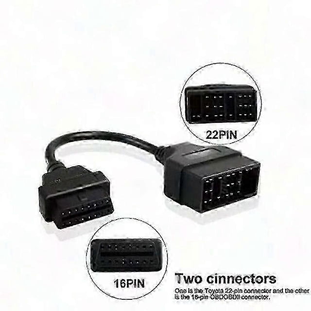 Toyota OBD1 to OBD2 Adapter Cable 22Pin to 16Pin Diagnostic Scanner Converter 0729 Edition