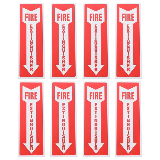 MOVTOTOP 8Pcs Fire Action Notice Sticker for Business and Emergency Preparedness 3.9x11.75 Inches