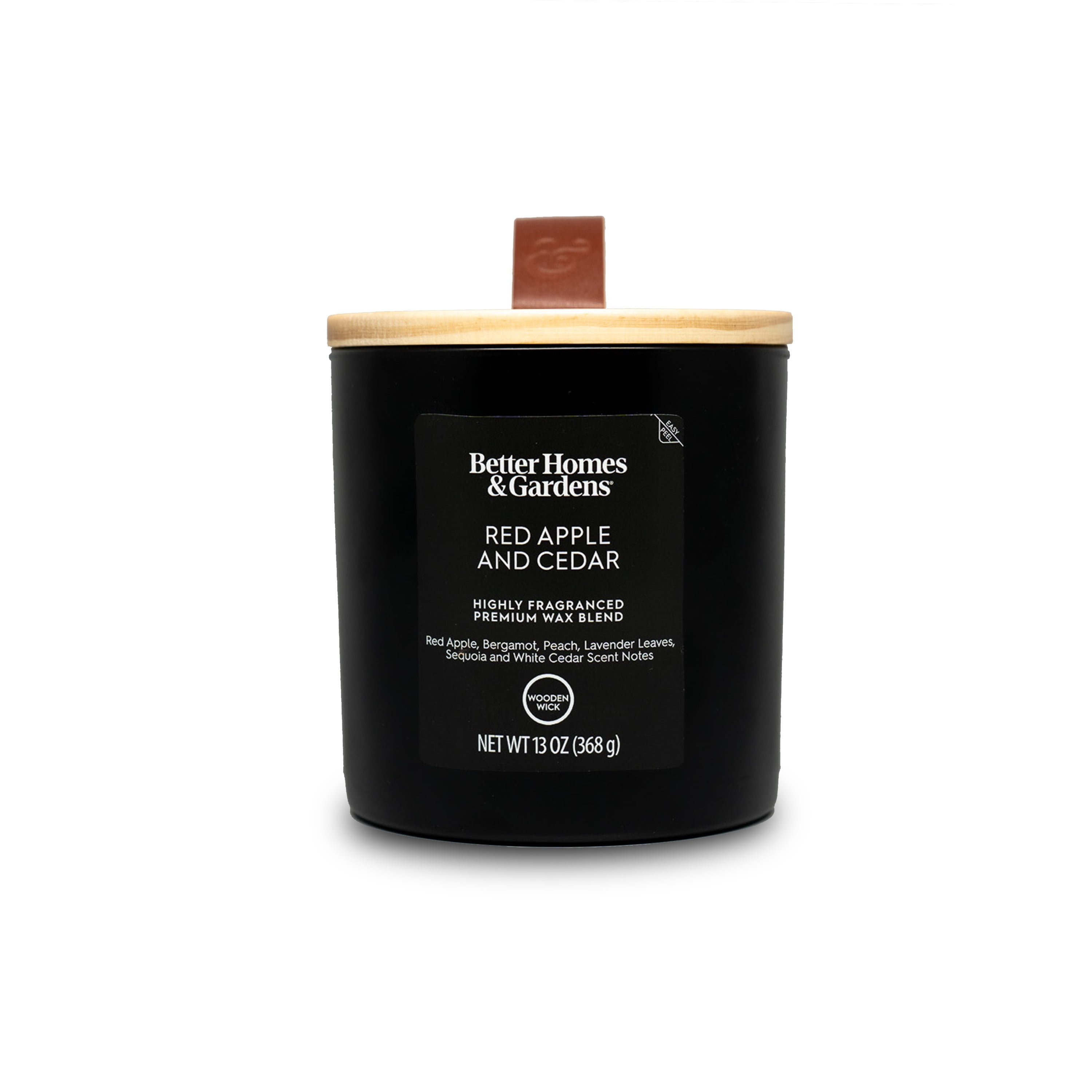 (4 pack) Better Homes & Gardens 13oz Red Apple Cedar Scented Wooden Wick Jar Candle