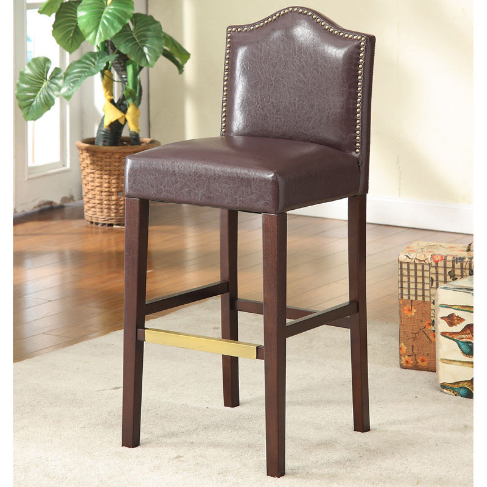 Linon Manor Bar Stool, Blackberry Color, 30 inch Seat Height Walmart