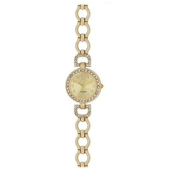 25mm Montres Carlo Women Luxury Fashion Analog Quartz Dress Metal Bracelet Watch (Gold)