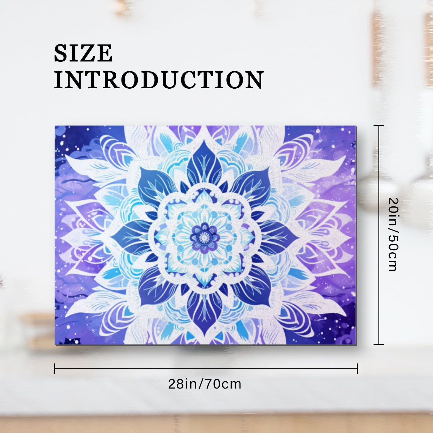 Stove Top Covers For Glasstop Stoves, Mandala Designs in White with Blue and Purple Colors Waterproof Cooktop Protector Mat, Multifunctional Stovetop Cover Pad for Kitchen RV (28×20 Inch)