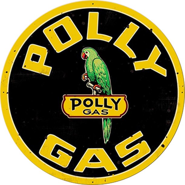 Placa Metal Vintage Polly Gas Pintura Redonda Hierro Arte Pared Bar para El 30x30cm