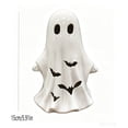 thumbnail image 6 of Halloween Savings Ceramic White Ghost Halloween Decor Light Up Ghost Figurine with Cutouts Spooky Tabletop Ornament for Mantel Shelf indoor Holiday Decoration Halloween Decorations indoor Outdoor, 6 of 6