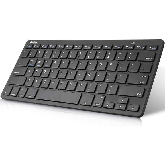 ProCase Wireless Keyboard for iPad Android Windows Tablets Smartphone, Mini Small Slim Compact Portable Keyboard for iPhone iPad iMac Cellphone Surface Laptop Smart TV (Battery Operate)