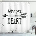 thumbnail image 1 of Ambesonne Inspirational Shower Curtain, Follow Your Heart, 69"Wx84"L, Black and White, 1 of 3