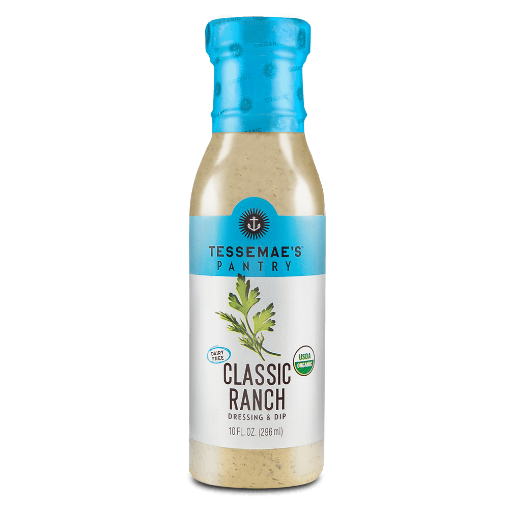 Tessemae's Organic Classic Casear Dressing, 10oz, Sugar Free, Dairy Free, Gluten Free, Whole30 Approved, Keto Friendly