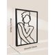 thumbnail image 2 of 1pc Black Iron Frame Abstract Female Line Design Wall Art Decoration Suitable For Indoor And Outdoor Wall Decor, With Mounting Screws, 2 of 5