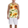 thumbnail image 4 of Gaeub Sunflowers And Butterflies Men's Mesh Basketball Jersey, Quick-Drying Sleeveless Top S-4XL, Loose Muscle Tank Top -Small, 4 of 9