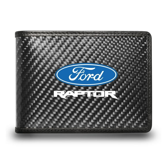 Ford F-150 Raptor Black Real Carbon Fiber Leather RFID Blocking Bi-fold Wallet