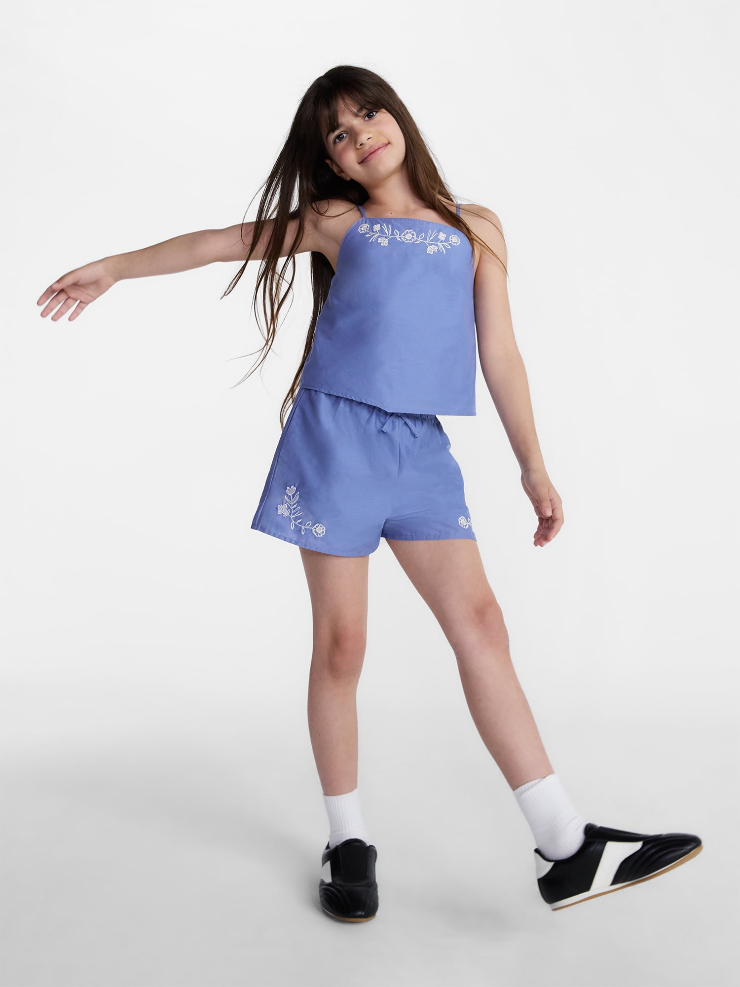 Weekend Academy Girls Embroidered Cotton Handkerchief Tank Top, Sizes 4-18