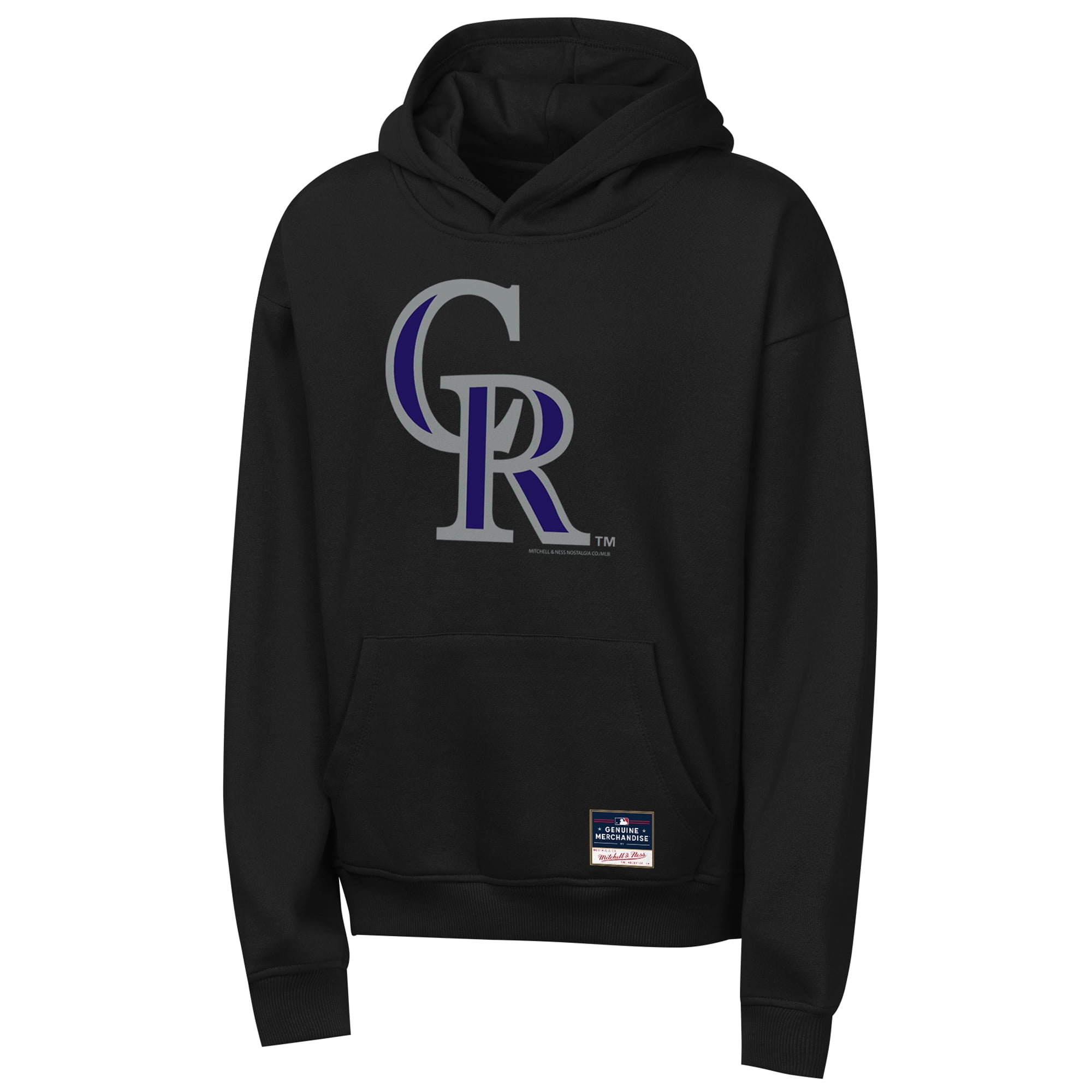 Youth Mitchell & Ness Black Colorado Rockies Retro Logo Hoodie