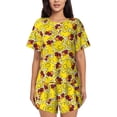 thumbnail image 1 of Balery Duck with Star Sunglasses Conjunto de Pijama para Mujer con Estampado, Dos Piezas de Manga Corta y Shorts, Ropa de Dormir Suave con Cuello Redondo y Bolsillos-Medium, 1 of 6