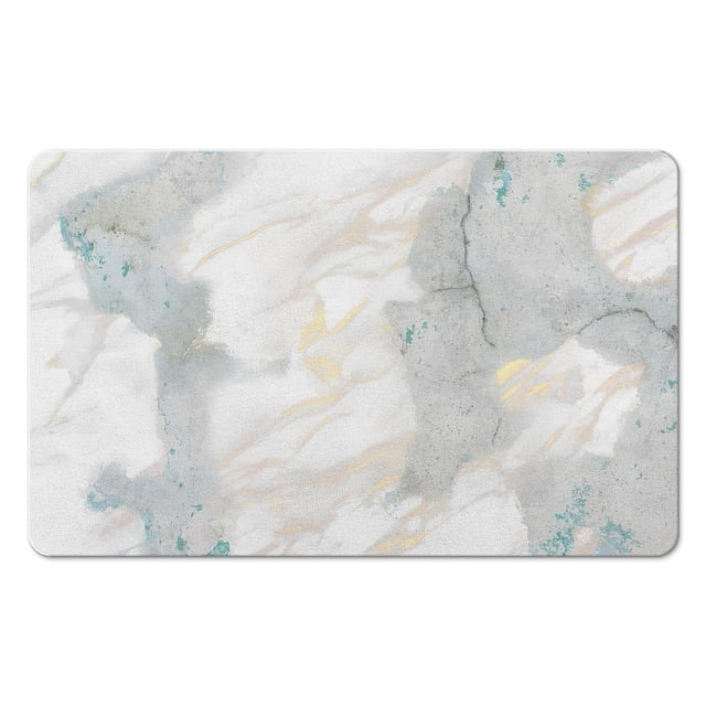 Non-Slip 20x32 inch Bath Rug Runner – Soft & Luxurious Microfiber Bathroom Mat in Modern Marble Design, Long, Perfect for Tub & Shower, Machine-Washable