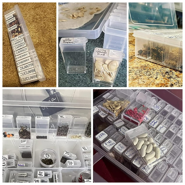 Plastic Seed Storage Box Reusable 60/24 Slots Seed Storage Organizer With  Label Stickers Multi-Purpose Diamond Embroidery Storag - AliExpress