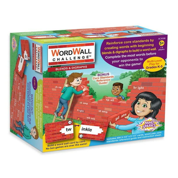 WordWall Challenge™ Card Game, Blends & Digraphs, 31/2" x 21/2", 400
