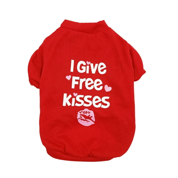 YUEHAO Dog Sweaters for Small Dogs Cute Pet Print T Skirt Dog Summer Comfortable Breathable T Shirt Pet Dog Clothes (Red, M)