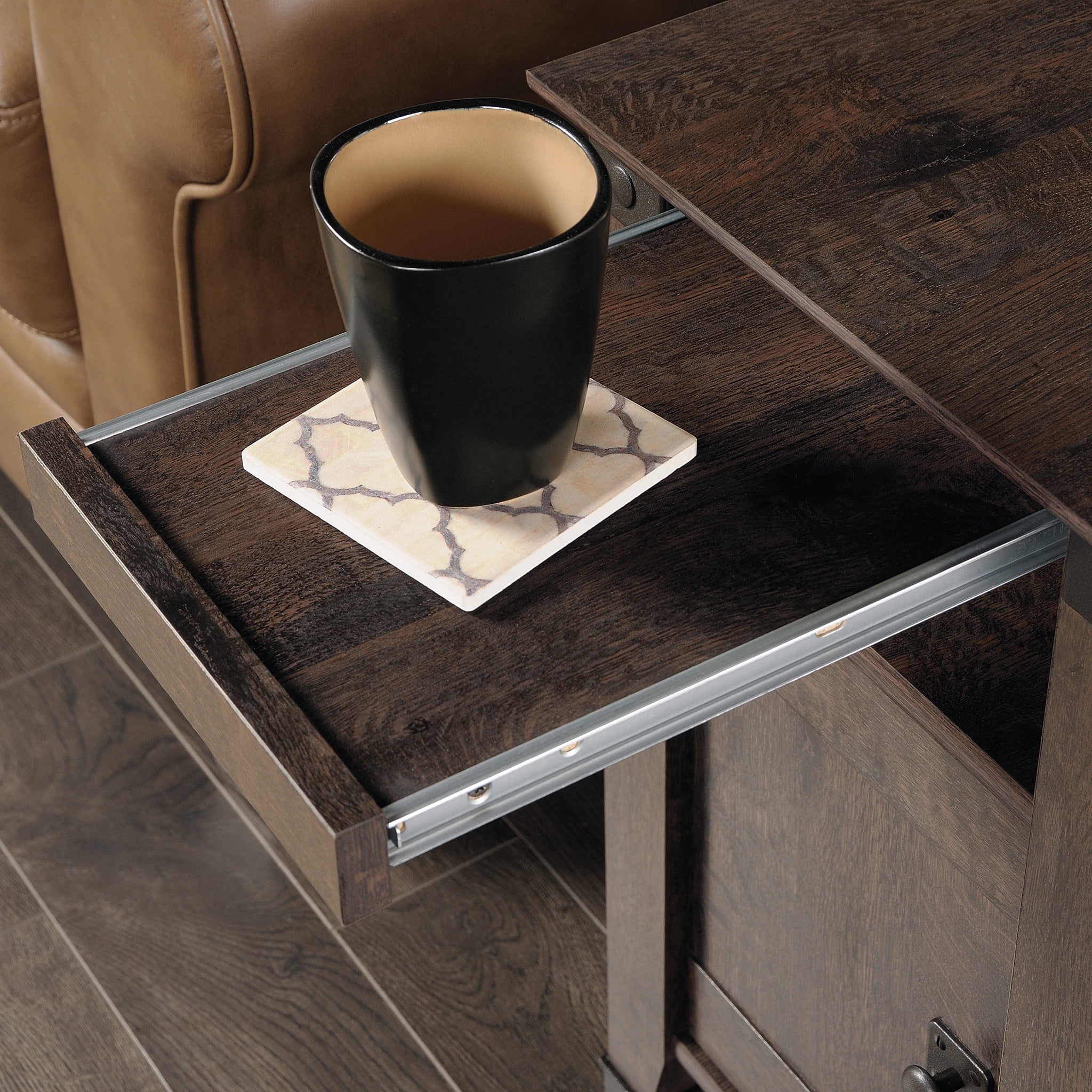 Sauder Carson Forge, Side Table Coffee Oak Finish