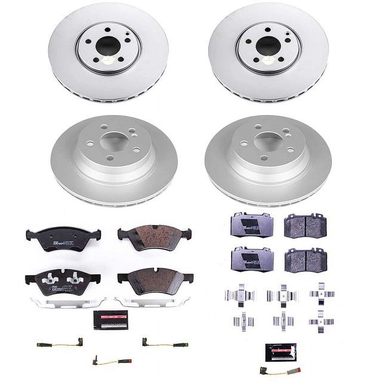 Power Stop Front and Rear Euro-Stop ECE-R90 Certified Brake Pad and Rotor Kit ESK7761