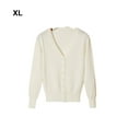 thumbnail image 3 of serony Stand Out In V Neck Solid Women Sweater Coat Soft And Skin-friendly white XL, 3 of 6