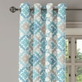 thumbnail image 3 of Ambesonne Quatrefoil Grommet Curtain, Tangled Modern Tile, 50" x 54", Blue Tan White, 3 of 6