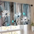 thumbnail image 4 of Curtains Valances Rustic Wooden Plank Daisy Polyester Window Valance, Farmhouse Floral Printed Short Curtain Rod Pocket Valance for Kitchen Living Room Decor 45x137cm, 4 of 4