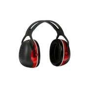 3M PELTOR X3A Over-the-Head Earmuffs, 28 dB NRR, Black/Red, 1 pair