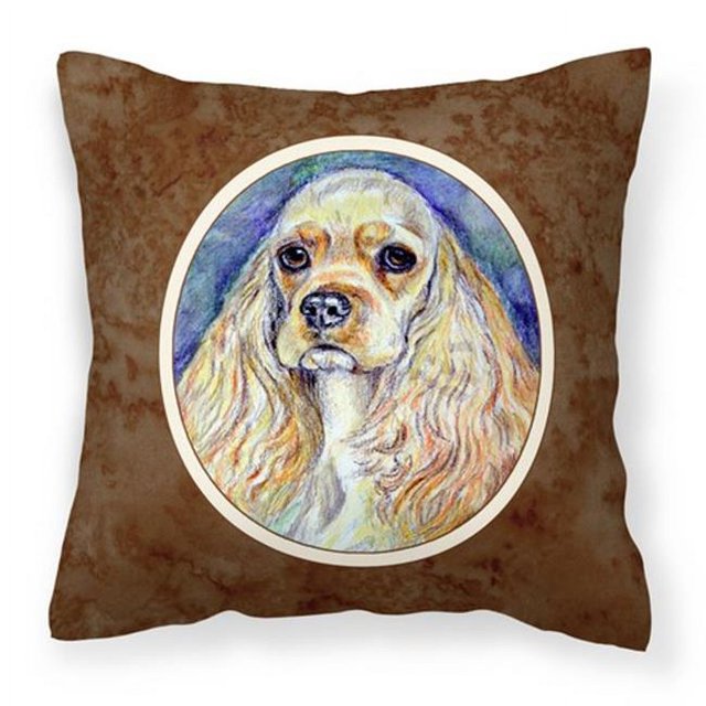 Carolines Treasures 7178PW1414 Buff Cocker Spaniel Fabric Decorative Pillow