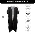 thumbnail image 6 of HELLHERO Loose Bathing Suit Cover Up for Summer High Quality Fabrics Lightweight Long Kimono Swimsuit Cover Up Wolf American Flag Pattern, 6 of 6