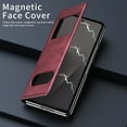 thumbnail image 2 of Dteck Case for Samsung Galaxy Z Fold 7,Magnetic Leather Flip Stand Case,Slim Anti-Drop Protective Hard PC Retro Stylish Business Cover for Galaxy Z Fold 7,Winered, 2 of 7