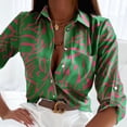 thumbnail image 4 of T-Shirts à Manches Longues pour Femmes T-Shirt Décontracté Imprimé Manches Longues Col Rabattu Boutons Cardigan Blouse Hauts T-Shirts Longs pour Femmes Hauts à Manches Longues pour Femmes, 4 of 6