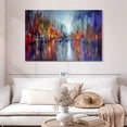 thumbnail image 2 of Elephant Stock City On The River Ii Wall Art - Horizontal Canvas Wall Art - Living Room Wall Decor - Abstract Canvas - Blue And Red Decor By Annette Schmucker - 48" x 32", 2 of 8