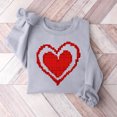 thumbnail image 1 of Meichang Chandail en Molleton Col Rond pour Femmes, Chandail en Molleton de la Saint-Valentin, Imprimé Cœur, Manches Longues, Pull Décontracté, Joyeuse Saint-Valentin, 1 of 3