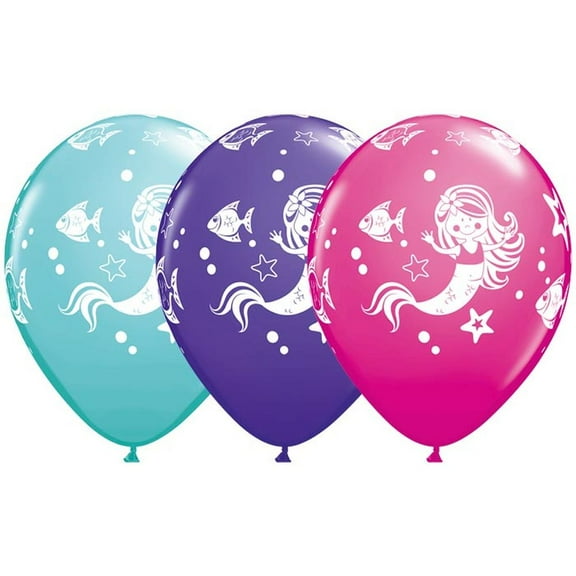 Burton & Burton 11" Merry Mermaids And Pack/50 Balloons