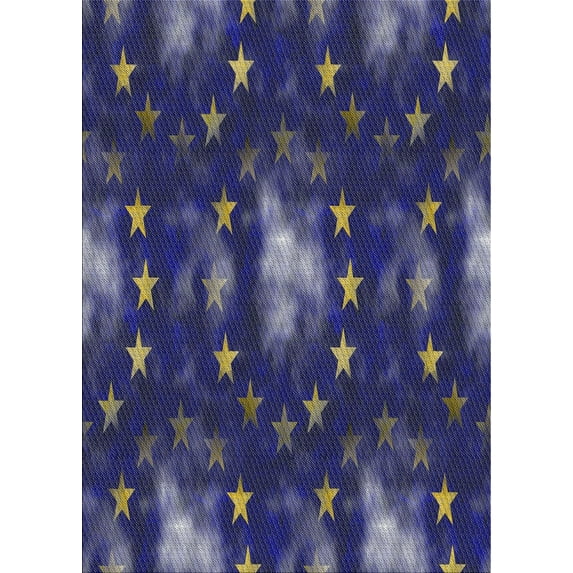 Ahgly Company Machine Washable Indoor Rectangle Transitional Denim Dark Blue Area Rugs, 7' x 9'