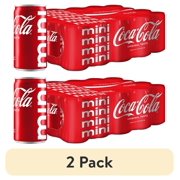 (2 pack) Coca-Cola Mini Soda Pop Soft Drink, 8 fl oz, 20 Pack Cans, Allergens Not Contained
