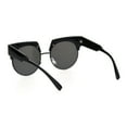 thumbnail image 4 of Womens Thick Brow Half Horn Rim Cat Eye Sunglasses Black Solid Black, 4 of 4