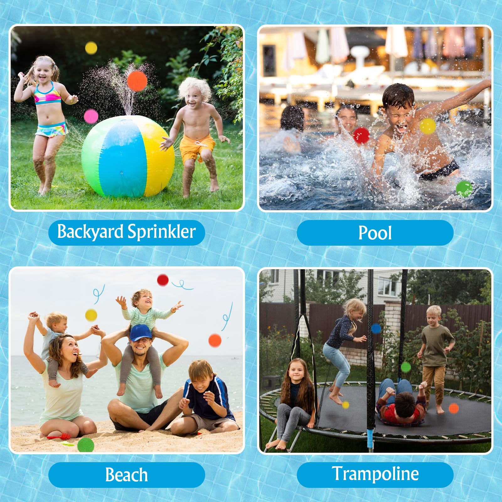 100 Pcs Water Soaker Balls 2" Reusable Water Balloons Splash Balls Pool Water Toys Outdoor Toys  Pool Party Favors Water Toys Summer Gifts