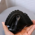 thumbnail image 4 of Girls Warm Ankle Boots Fleece Lined Lace Trim Side Zipper Booties Kids Cute Platform Non-Slip Short Boots Black 6.5 Toddler, 4 of 7