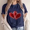 thumbnail image 2 of Women's Cute Heart T Shirt for Valentine's Teen Girls Crewneck Short Sleeve Tees Casual Summer Tops, 2 of 4
