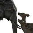 thumbnail image 4 of 20" x 11" Black Resin Walking Elephant Sculpture with Dark Brown Deer, by DecMode, 4 of 9