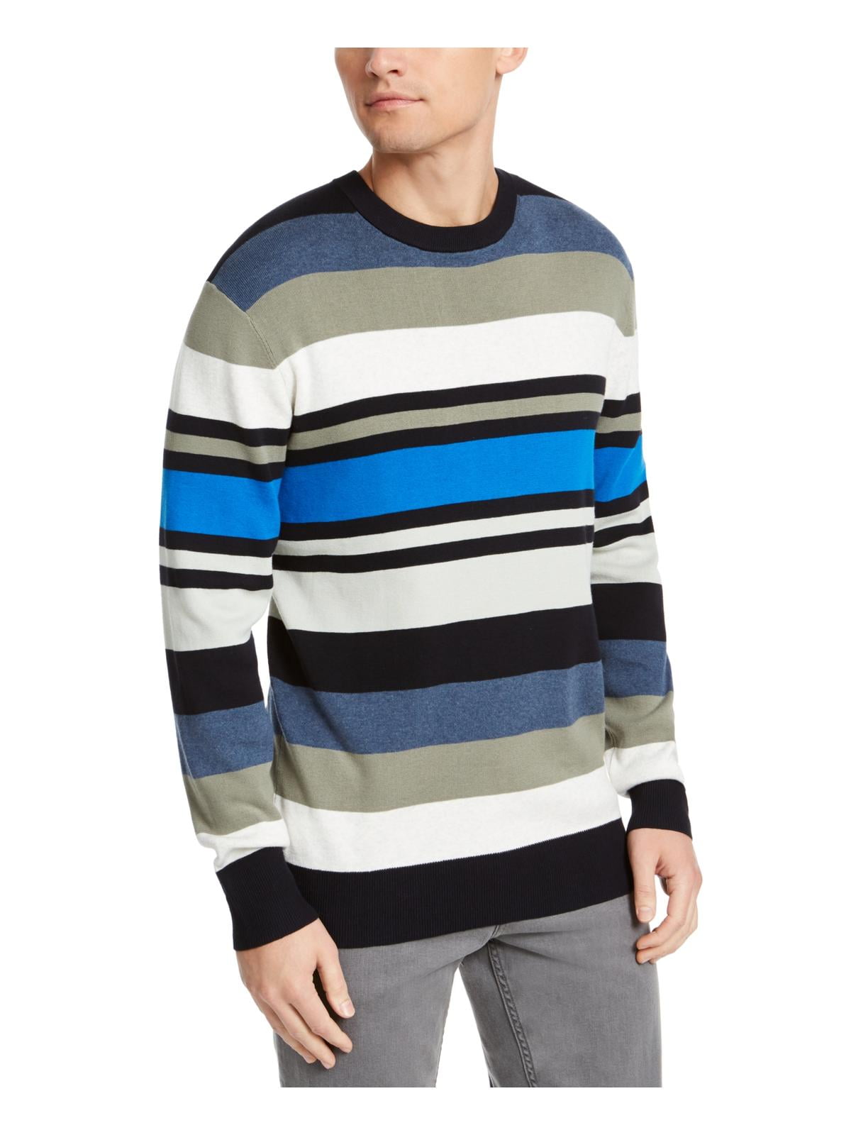 DKNY Mens Cotton Striped Sweater