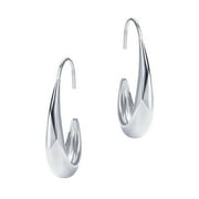 PAVOI Teardrop Hoop Earrings Rhodium Flash Plated 925 Sterling Silver Post Lightweight for Women